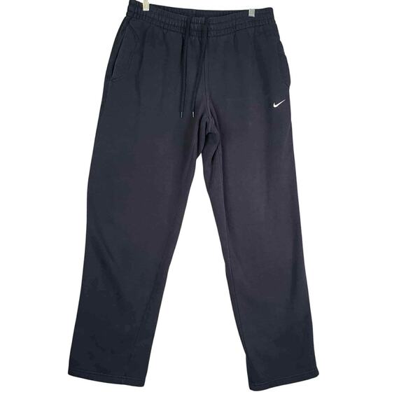 Nike Sweatpants Mens Size Medium M Navy Blue Joggers Club Fleece Wide Leg - Picture 2 of 9